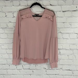 Adrianna Papell Ruffle Long Sleeve Blouse
